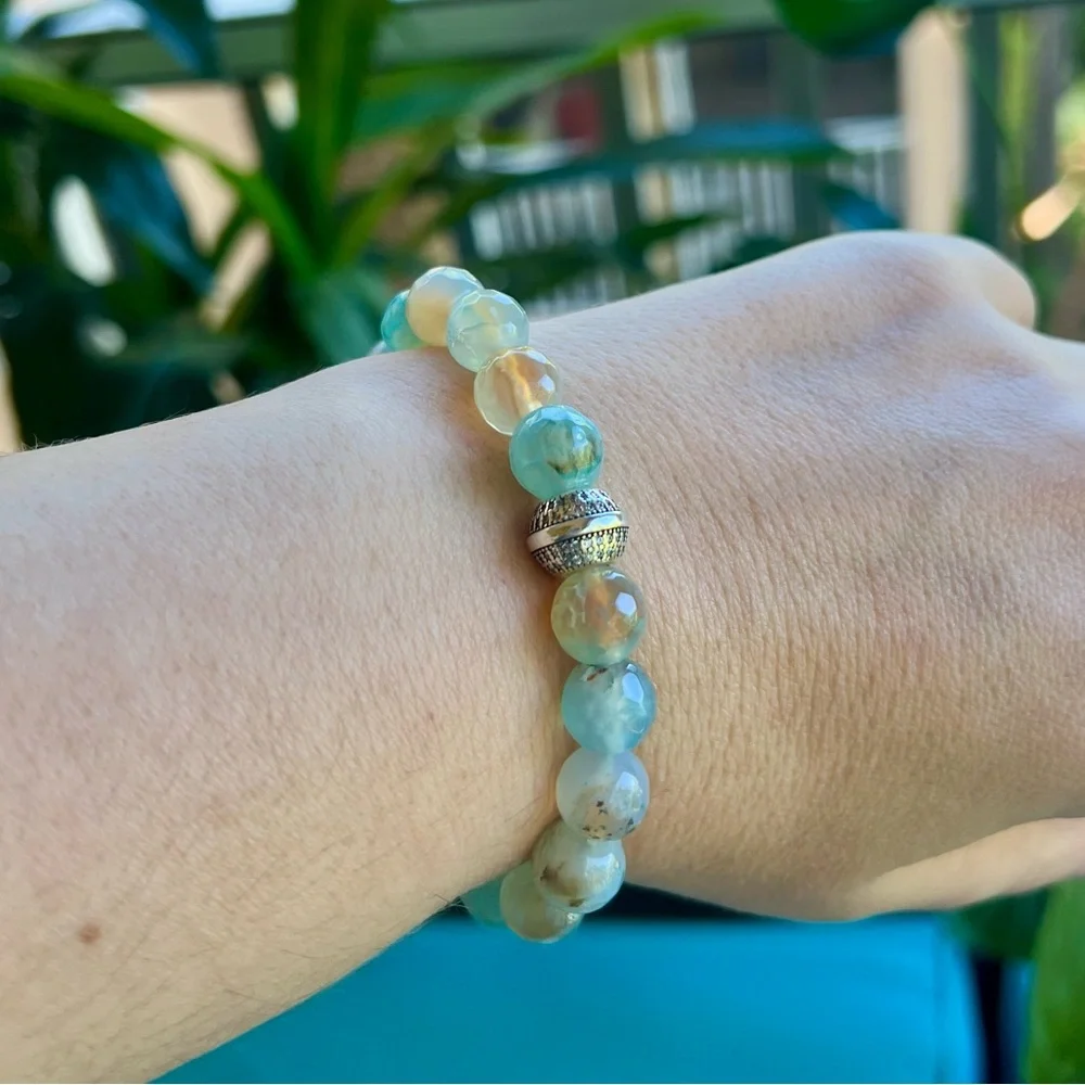 10mm Aquamarine Agate, Faceted